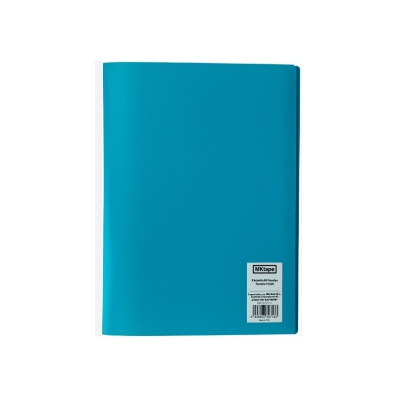 Cartella MKtape con 60 portadocumenti Formato Folio Colore BLU NEON