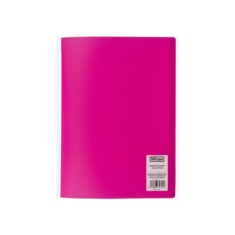 Cartella MKtape con 60 portadocumenti Formato Folio Colore ROSA FUCSIA