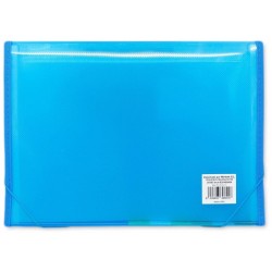 MKtape Cartella Documenti a Soffietto 13 Tasche Interne Formato A4 Chiusura in Gomma Colore BLU