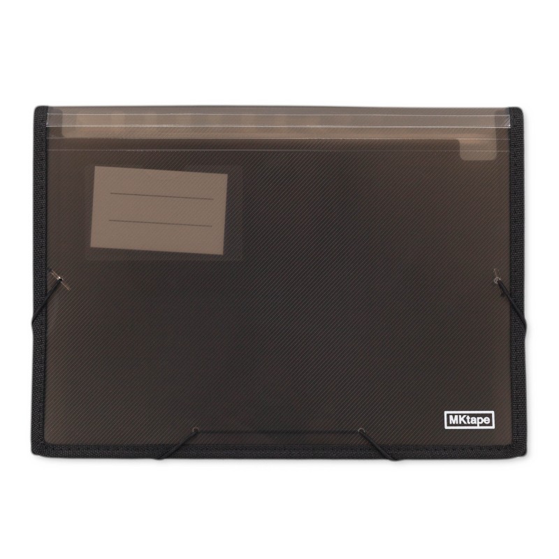 MKtape Cartella Documenti a Soffietto 13 Tasche Interne Formato A4 Chiusura in Gomma Colore NERO