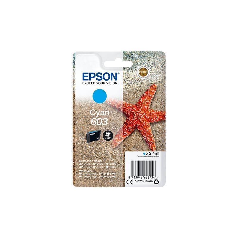 CARTUCCIA ORIGINALE EPSON 603 C13T03U24010 CIANO Expression Home XP-2100 WF2810