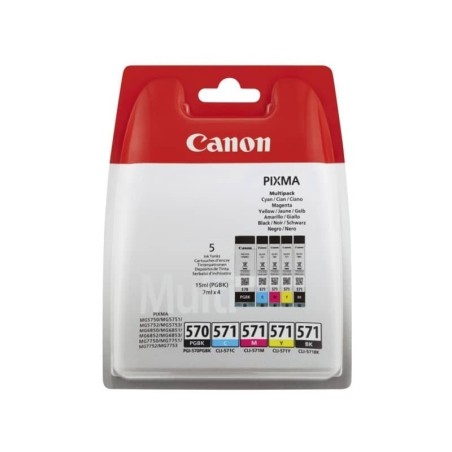 KIT 5 CARTUCCE ORIGINALI  SINGOLE CANON PGI-570 CLI-571 0372C004 MG5750