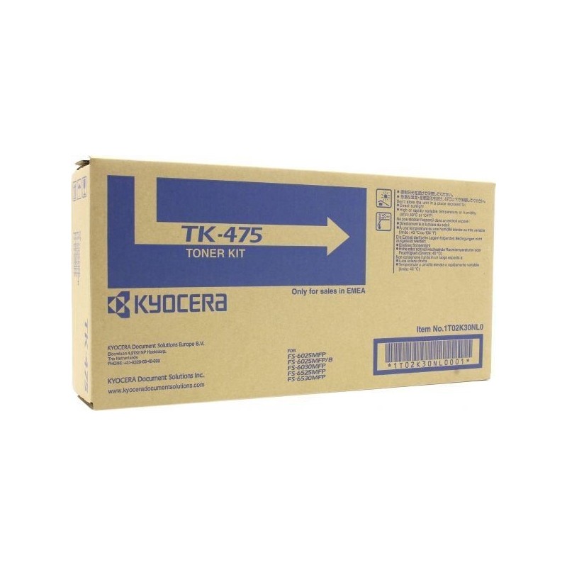 TONER ORIGINALE KYOCERA FS 6025 1T0T2K30NL TK475 NERO 25K TK-475 1T02K30NL0