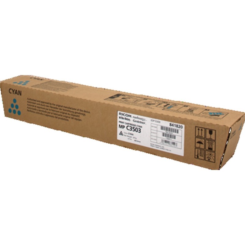 TONER ORIGINALE RICOH 841820 Aficio MP C3003 C3004 C3503 CIANO 18K