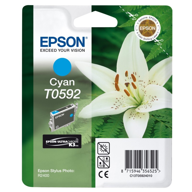 CARTUCCIA ORIGINALE EPSON STYLUS PHOTO R2400 Ciano T0592 C13T05924010