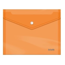 Busta Dohe con Chiusura a Scatto Formato A5 Polipropilene Cristallo Trasparente 150 Micron Colore ARANCIONE 91485