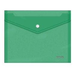 Busta Dohe con Chiusura a Scatto Formato A5 Polipropilene Cristallo Trasparente 150 Micron Colore VERDE 91486
