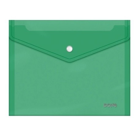Busta Dohe con Chiusura a Scatto Formato A5 Polipropilene Cristallo Trasparente 150 Micron Colore VERDE 91486