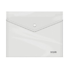 Busta Dohe con Chiusura a Scatto Formato A5 Polipropilene Cristallo Trasparente 150 Micron Colore TRASPARENTE BIANCO 91489