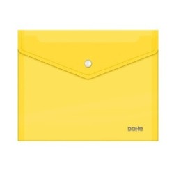 Busta Dohe con chiusura a scatto Folio Plus Size orizzontale Polipropilene cristallo trasparente 150 micron Colore GIALLO 91480