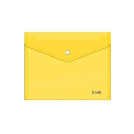 Busta Dohe con chiusura a scatto Folio Plus Size orizzontale Polipropilene cristallo trasparente 150 micron Colore GIALLO 91480