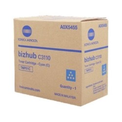 TONER ORIGINALE KONICA MINOLTA TNP51C CIANO A0X5455 Bizhub C3110