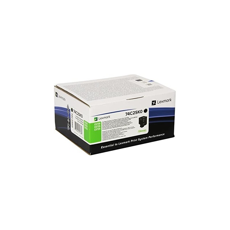 TONER ORIGINALE LEXMARK CS720 CX725 CX725 NERO 74C2SK0 7K
