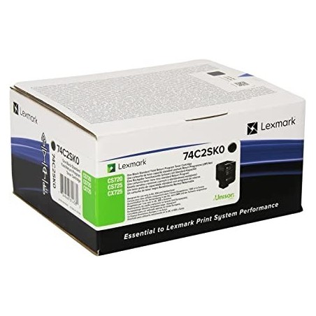 TONER ORIGINALE LEXMARK CS720 CX725 CX725 NERO 74C2SK0 7K