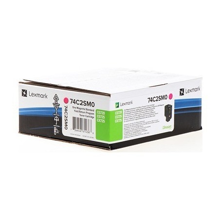 TONER ORIGINALE LEXMARK CS720 CX725 CX725 MAGENTA 74C2SM0 7K