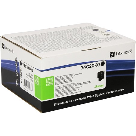 TONER ORIGINALE LEXMARK CS720 CX725 CX725 NERO 74C20K0 3K
