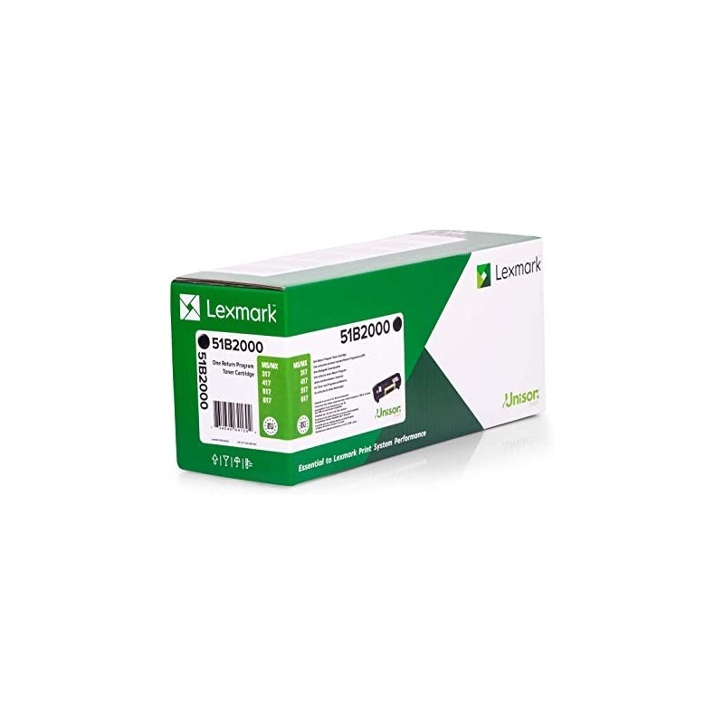 TONER ORIGINALE LEXMARK 51B2000 Lexmark MS317 MS417 MX317 MX417 2,5K NERO
