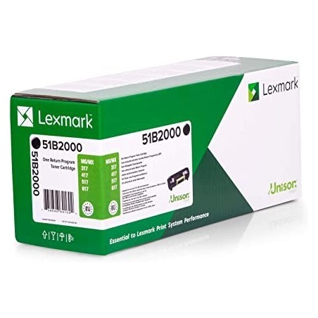 TONER ORIGINALE LEXMARK 51B2000 Lexmark MS317 MS417 MX317 MX417 2,5K NERO