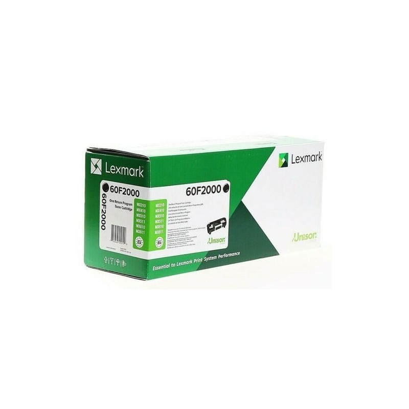 TONER ORIGINALE LEXMARK 60F2000 MX310 MX410 NERO 602 2.500 COPIE