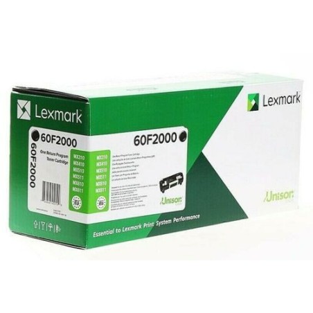 TONER ORIGINALE LEXMARK 60F2000 MX310 MX410 NERO 602 2.500 COPIE