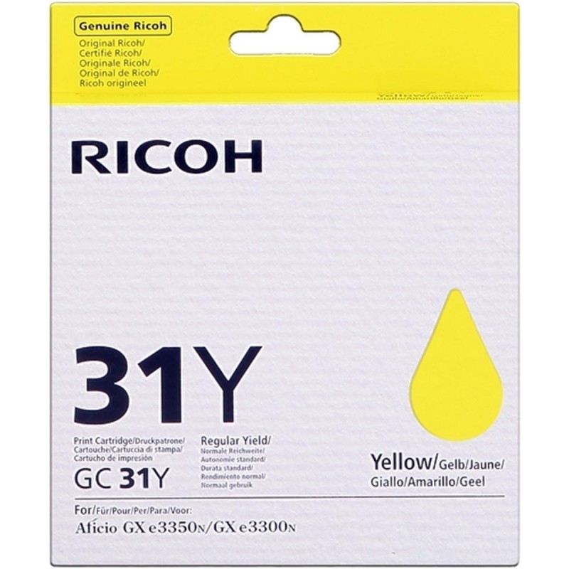 CARTUCCIA ORIGINALE SUBLIMAZIONE PIGMENTATO RICOH 405704 GC-31Y 405691 GX e5550 GIALLO