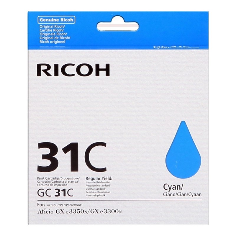 CARTUCCIA ORIGINALE SUBLIMAZIONE PIGMENTATO RICOH 405702 405689 GC-31C GX e5550 CIANO