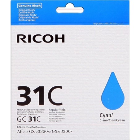 CARTUCCIA ORIGINALE SUBLIMAZIONE PIGMENTATO RICOH 405702 405689 GC-31C GX e5550 CIANO