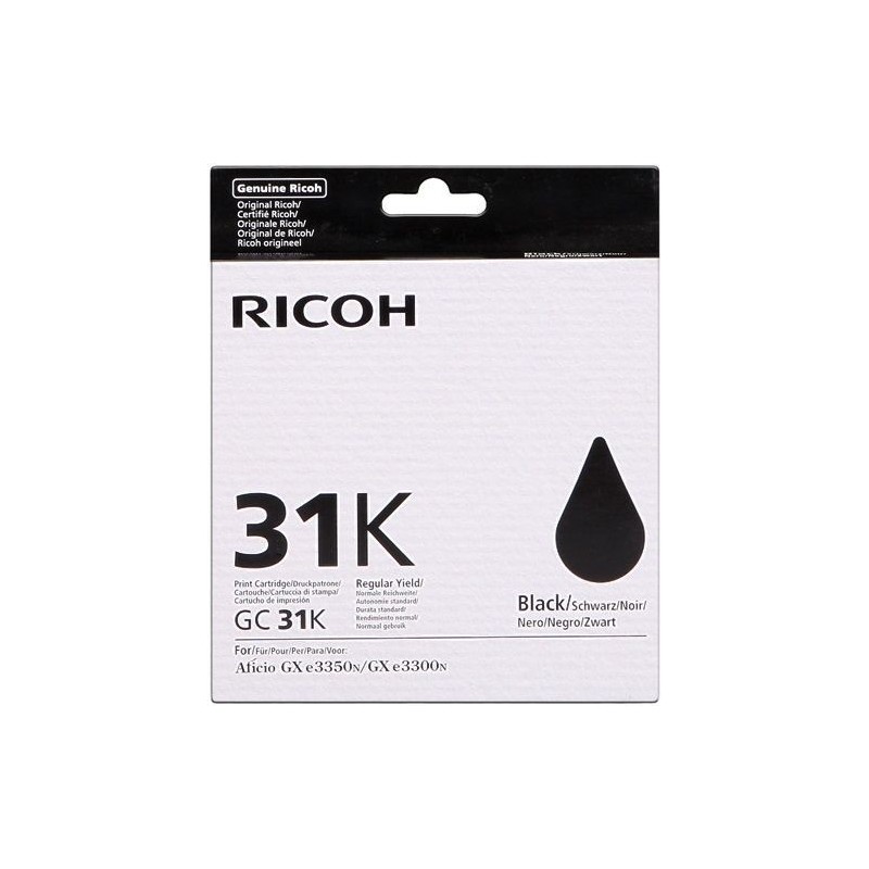 CARTUCCIA ORIGINALE SUBLIMAZIONE PIGMENTATO RICOH 405701 405688 GC-31K GC31K GX e5550 NERO