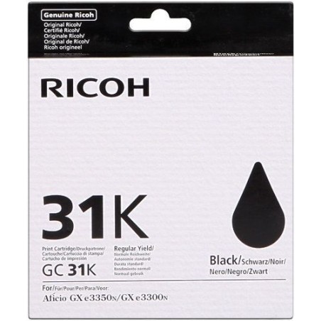 CARTUCCIA ORIGINALE SUBLIMAZIONE PIGMENTATO RICOH 405701 405688 GC-31K GC31K GX e5550 NERO