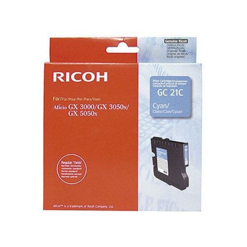 CARTUCCIA ORIGINALE SUBLIMAZIONE PIGMENTATO RICOH 405533 GC-21C GX2500 CIANO