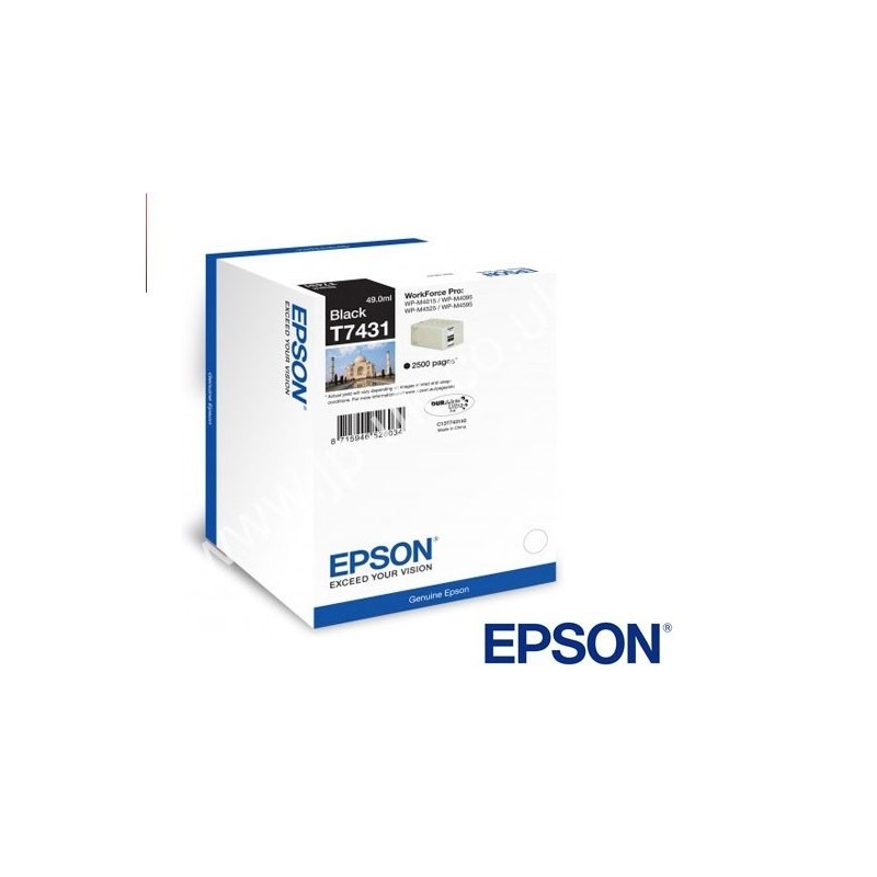 CARTUCCIA ORIGINALE EPSON C13T74314010 T7431 WorkForce Pro WP-M4015DN NERO 2.5K