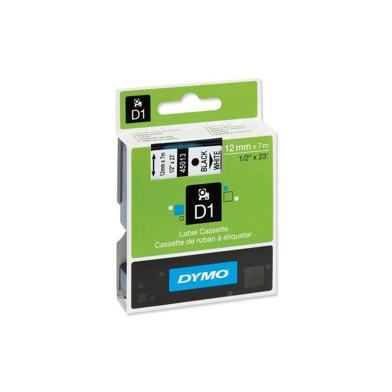 NASTRO PER ETICHETTE ORIGINALE DYMO D1 45013 S0720530 nero su sfondo bianco