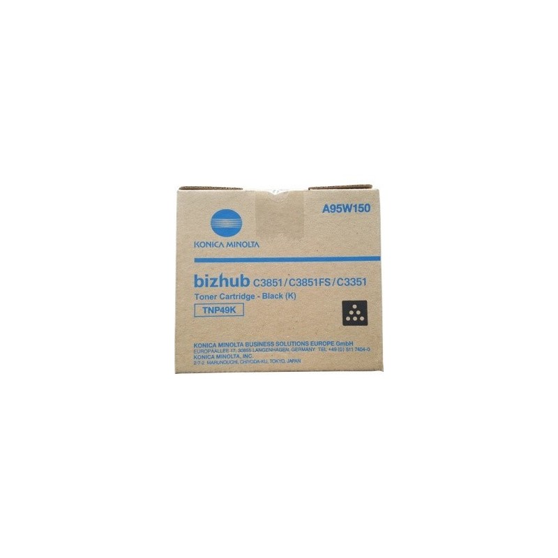 TONER ORIGINALE KONICA MINOLTA TNP49K A95W150 13K Bizhub C3351
