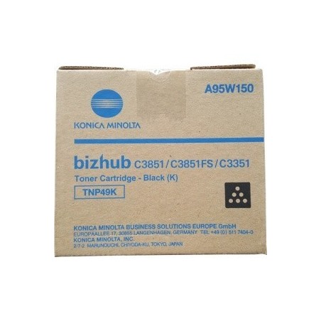 TONER ORIGINALE KONICA MINOLTA TNP49K A95W150 13K Bizhub C3351