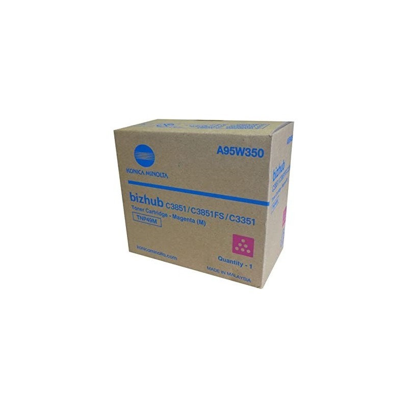 TONER ORIGINALE KONICA MINOLTA TNP49M MAGENTA A95W350 12K Bizhub C3351