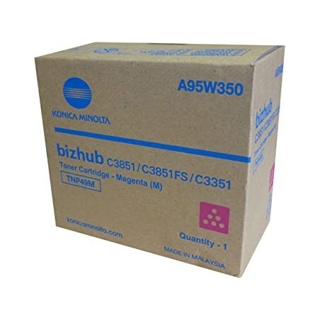 TONER ORIGINALE KONICA MINOLTA TNP49M MAGENTA A95W350 12K Bizhub C3351
