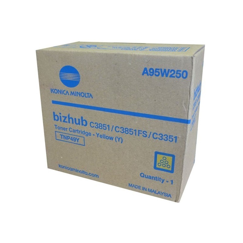 TONER ORIGINALE KONICA MINOLTA TNP49Y GIALLO A95W250 12K Bizhub C3351