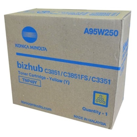 TONER ORIGINALE KONICA MINOLTA TNP49Y GIALLO A95W250 12K Bizhub C3351
