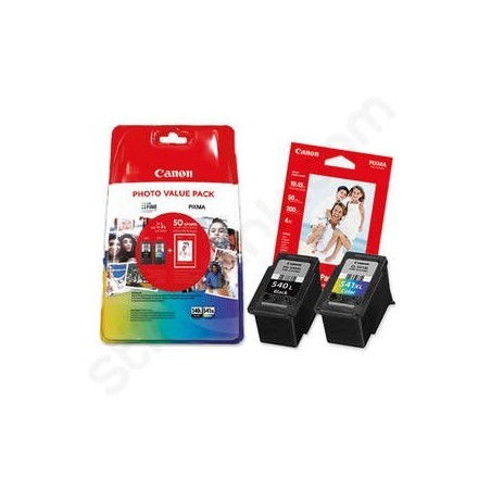 MULTIPACK 2 CARTUCCE ORIGINALI CANON PG540L CL541XL + 50 FOGLI CARTA FOTOGRAFICA MG 2100 5224B007