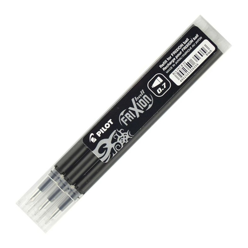 RICARICA GEL PENNA EVIDENZIATORE CANCELLABILE PILOT FRIXION Ball Clicker 3PZ NERO BLS-FR7-L-S3