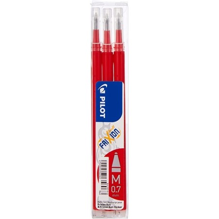 RICARICA GEL PENNA EVIDENZIATORE CANCELLABILE PILOT FRIXION Ball Clicker 3PZ ROSSO BLS-FR7-R-S3
