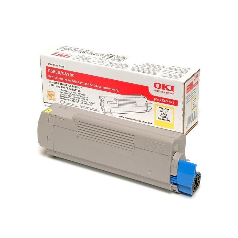 TONER ORIGINALE OKI C5800 C5900 C5550MFP 43324421 GIALLO 6K