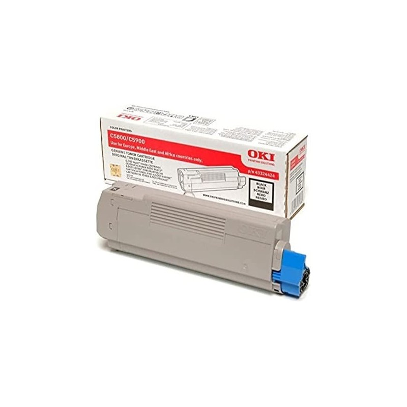TONER ORIGINALE OKI C5800 C5900 C5550MFP 43324424 NERO 6K
