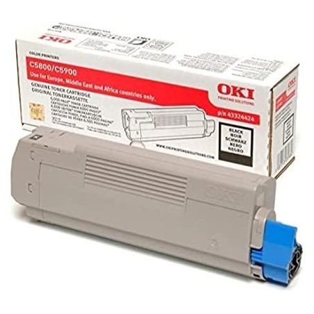 TONER ORIGINALE OKI C5800 C5900 C5550MFP 43324424 NERO 6K