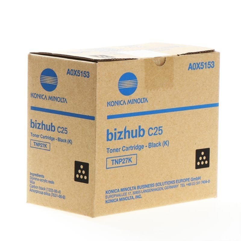 TONER ORIGINALE KONICA MINOLTA TNP-27K A0X5153 NERO Bizhub C25