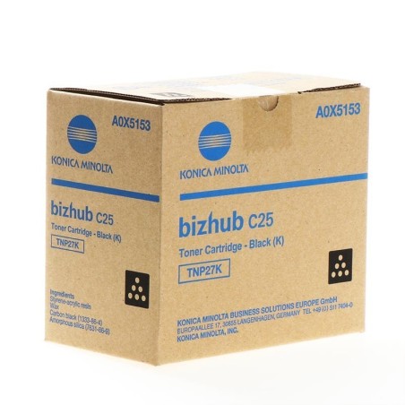 TONER ORIGINALE KONICA MINOLTA TNP-27K A0X5153 NERO Bizhub C25