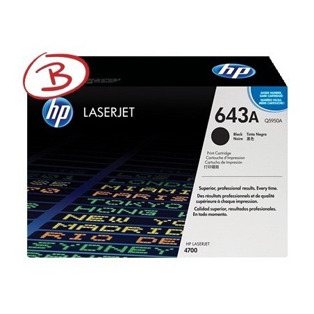 TONER ORIGINALE HP COLOR LASERJET 4700 NERO Q5950A 11K 643A