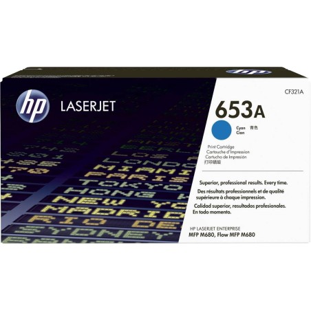TONER ORIGINALE HP LaserJet Enterprise Flow M680 CF321A 653A CIANO