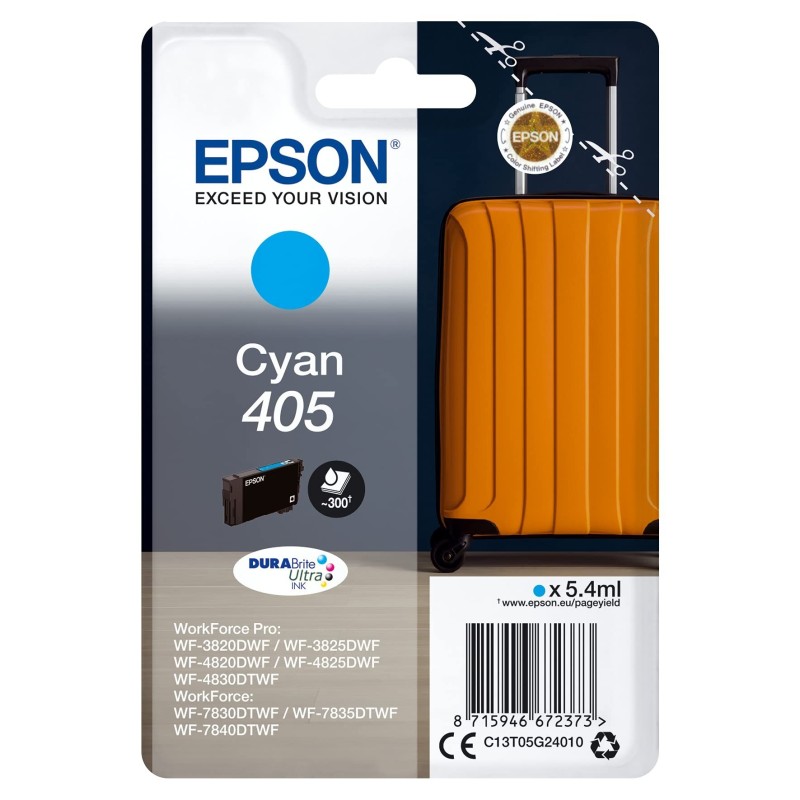 CARTUCCIA ORIGINALE EPSON 405 CIANO C13T05G24010 WF-3820DWF WF7310