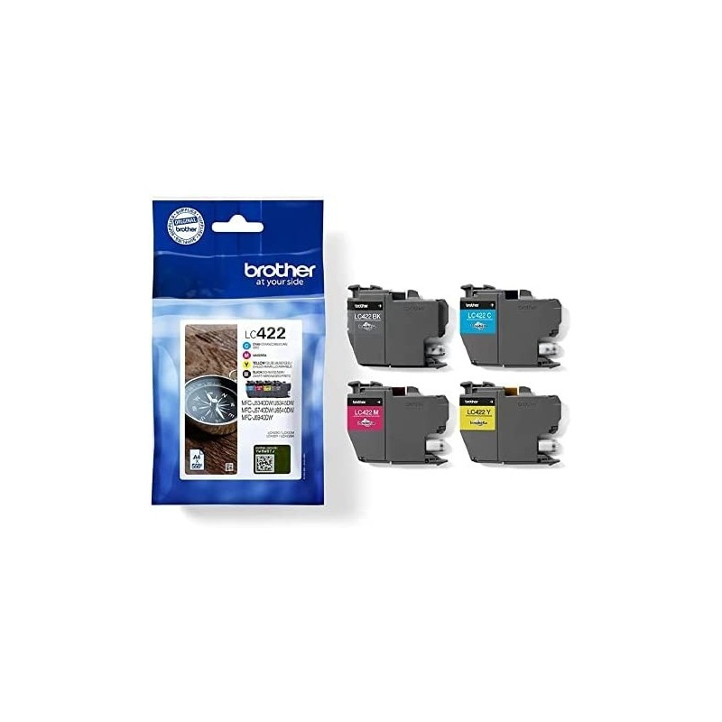 MULTIPACK 4PZ CARTUCCIA ORIGINALE BROTHER LC422VAL LC-422 BKCYM MFC-J5340DW